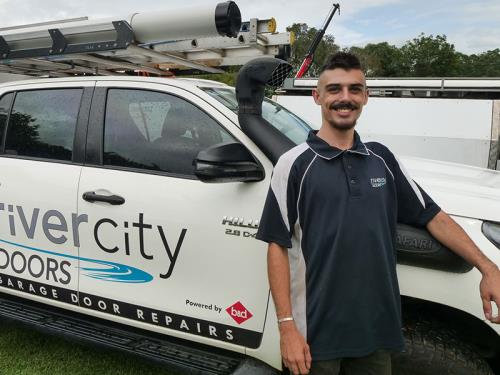 River City Doors van and worker